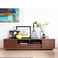 北欧简约 电视柜茶几小户型 现代大气创意胡桃木纹地柜客厅电视机