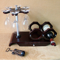 精装商务实木酒架红酒架创意欧式葡萄实木酒架酒杯架倒挂酒柜摆件