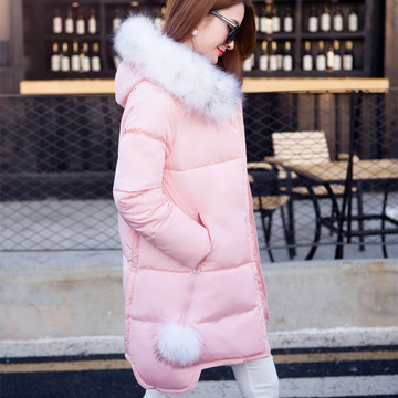 2015冬季新款韩版女装加厚显瘦中长款羽绒衣棉服外套女热销