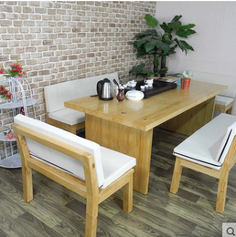 简约现代办公桌全实木卡座沙发餐桌书桌椅茶桌茶几组合