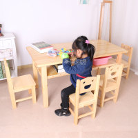 幼儿园实木桌椅 儿童学习课桌椅套装组合 宝宝木质玩具桌子