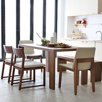 北欧日式实木餐桌现代简约原木大小户型长方形6人饭桌椅组合