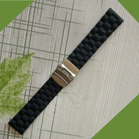 天然硅胶手表带20mm男 防水运动表链 代用百年灵 天梭手表 橡胶带