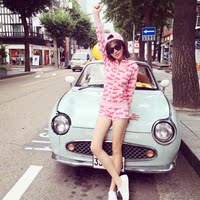 2016年秋季街头女装韩版连帽卫衣短裤运动休闲套装粉色BABY两件套