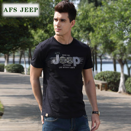 AFS/JEEP正品新款圆领t恤男短袖欧美休闲全棉半袖体恤纯色青年潮