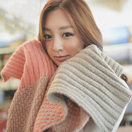 韩国保暖毛线针织围巾女冬季加厚保暖学生情侣围脖男