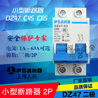 照明箱配电箱小型空开开关家用DZ47-63断路器2P二级16A32A10A60A