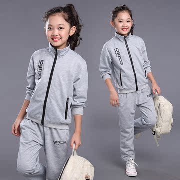 女童套装2016秋季新款休闲两件套中大童韩版纯棉小女孩运动服套装
