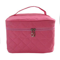 韩版菱格专业化妆包袋箱超大容量收纳手提化妆包便携包