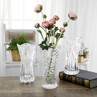欧式加厚花瓶玻璃透明大号富贵竹百合水培花瓶器客厅摆件插花简约