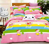 新品卡通小猪佩琪儿童床单纯棉四件套1.5米床笠枕套1.8米被套