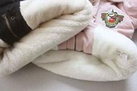女童长款外套冬潮2015韩版新款男童兔毛加绒加厚连帽棉袄