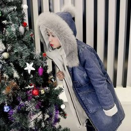 2016冬装韩版羊羔毛加厚加绒牛仔棉衣外套女中长款带帽大毛领棉服