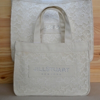 日本新款蕾丝手提包进口帆布环保袋大容量手提购物袋便携收纳女包