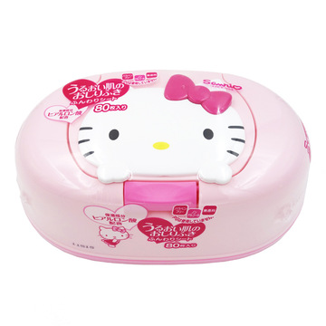 日本正版HelloKitty婴儿湿巾可爱凯蒂猫盒装湿巾抽取式安全湿巾