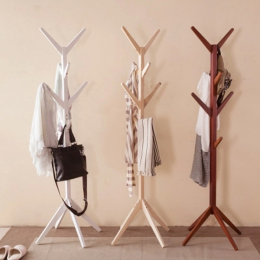 包邮简约创意树形实木衣帽架落地时尚客厅卧室衣服架包架挂衣架