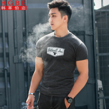 夏季韩版男士日系短袖T恤 打底衫健身紧身秋季运动长袖体恤圆领潮