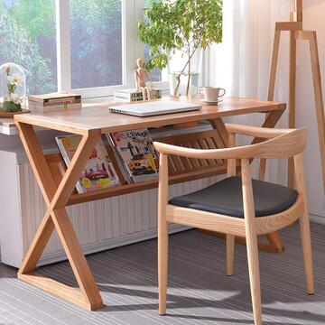 实木电脑桌办公桌学习桌现代简约家用简易宜家卧室书桌小户型桌子