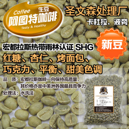 进口咖啡生豆 宏都拉斯圣文森处理厂热带雨林认证SHG  新豆500g