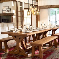 美式铁艺复古餐桌茶桌酒店做旧实木餐台咖啡厅桌椅组合 支持定制
