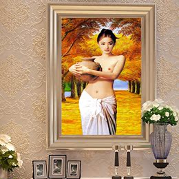 新款5D钻石画抱陶女人物十字绣客厅美女竖版欧式油画卧室 魔方钻