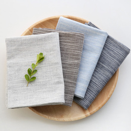 日式棉麻餐垫素色条纹西餐垫布艺餐布桌布拍摄背景