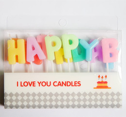 创意生日蜡烛 HAPPY BIRTHDAY我爱你浪漫 儿童周岁派对蛋糕蜡烛