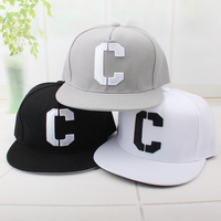 字母C刺绣棒球帽时尚嘻哈帽黑色白色潮流男女学生帽子个性鸭舌帽