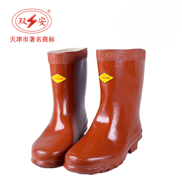 天津双安 25KV绝缘靴电工雨靴橡胶靴高压防电靴中筒靴耐磨安全