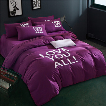 纯色加厚磨毛床上四件套素色被套床单1.5/1.8m床双人床4件套2m床