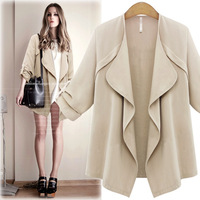 2015欧美女外套Long sleeved jacket Women winter coat  Fashion