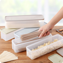 冰箱塑料带盖日式面条收纳盒食物保鲜盒 厨房杂粮挂面密封盒