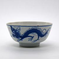【四心堂】民国 青花 碗（青龙）古董 陶瓷  茶碗