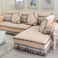欧式高档冬季加厚毛绒沙发垫布艺纯色简约现代客厅全包防滑沙发套