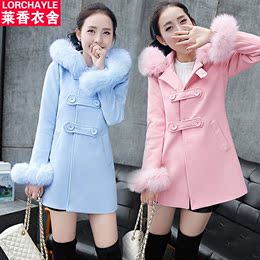 2016新款秋外套韩版潮女中长款呢子修身高端双面呢大衣学生热销款