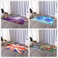 3d印花图案客厅地毯卧室家用厨房可水洗防滑门垫地垫长方形床边毯