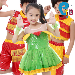 儿童演出服装女童六一幼儿舞蹈服装小荷风采快乐儿歌亮片蓬蓬裙