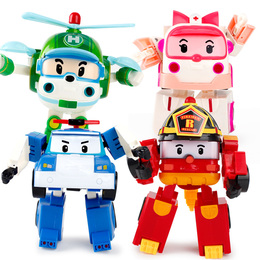 变形佰利警车机器人套装救援队儿童变形金刚玩具过家家玩具