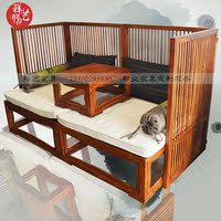 【祥艺】新中式罗汉床定制京瓷家具同款客厅沙发床榆木刺猬紫檀木