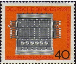 联邦德国 西德1973邮票 数学家席卡德建造的计算机 1全 原胶全品