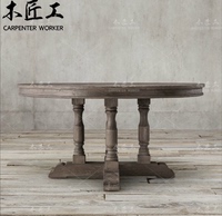 新古典实木餐桌餐椅欧式复古实木餐桌餐椅美式实木餐桌餐椅组合