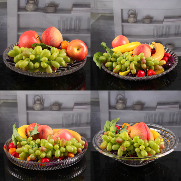 欧式水果盘玻璃托盘蛋糕盘创意时尚水果斗大号KTV酒店玻璃茶盘