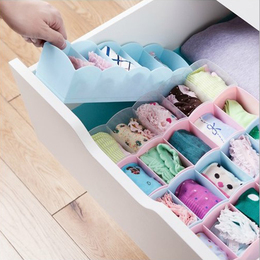 五格收纳盒 糖果色塑料分类桌面储物盒抽屉袜子盒内衣裤整理盒