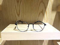 金属圆框 复古金属眼镜 仿木纹镜腿潮款眼镜