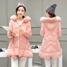 2016新款韩版大码女装中长羽绒棉衣女加厚孕妇外套