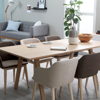 西亚菲 实木餐桌椅组合 可伸缩小户型餐桌长方形北欧饭桌