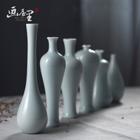 观音玉净瓶景德镇创意陶瓷小花瓶小口桌台面插花水培花器瓷瓶摆件