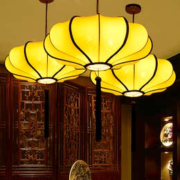 中式吊灯新古典布艺灯笼餐厅客厅装饰灯现代创意酒楼过道仿古灯具