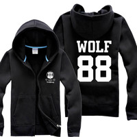 新款EXO同款外套 wolf88 打歌服新款情侣棒球服卫衣开衫外套男女