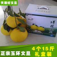 【4个15斤礼盒装】正宗玉环文旦柚子 新鲜孕妇水果 楚门特产蜜柚